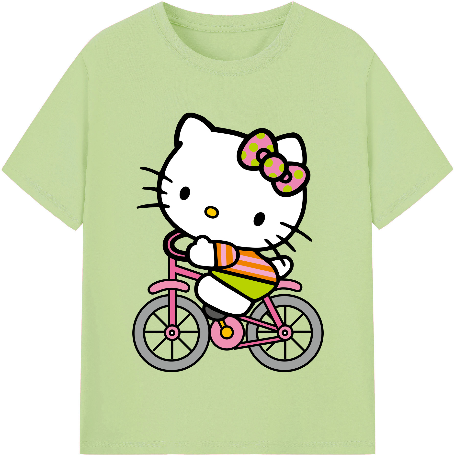 （画像用） Hello Kitty ハローキティ 綿100％半袖Tシャツ（フロントプリント）